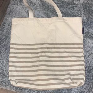 J Crew grey and cream tote